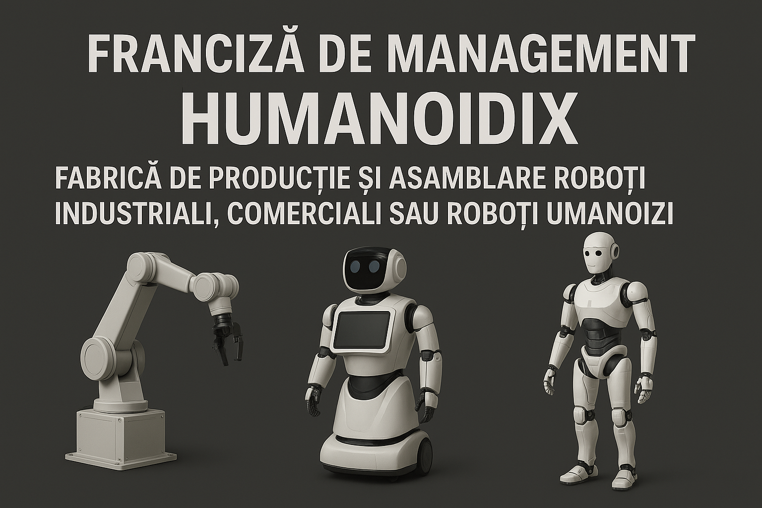 Franciza de Management  HUMANOIDIX -  Fabrica de productie si asamblare  Roboți industriali, comerciali sau roboti umanoizi*